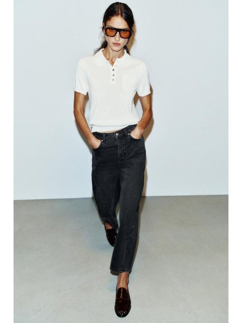 ZARA Z1975 HIGH-RISE BARREL LEG SEAM JEANS 4083/235/800